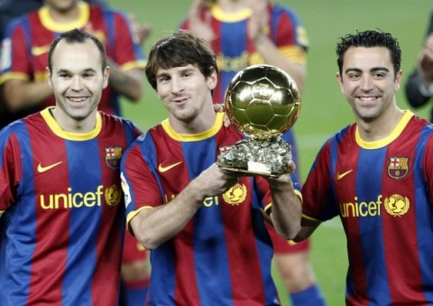 Iniesta, Messi i Xavi
