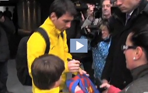 Messi w dniu przyjazdu do Pampeluny