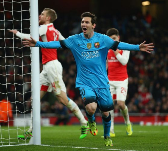 Leo Messi w meczu z Arsenalem